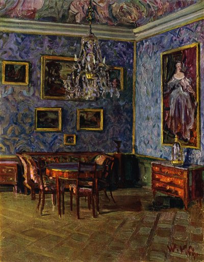 Salón azul en el Castillo Ludwigsburg, cerca de Stuttgart, muebles del período de Luis XVI de Unbekannt Unbekannt